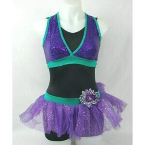 Dance Costume Small Child Purple Weissman 6844 D25-437 Jazz Tap Hip Hop Glitter